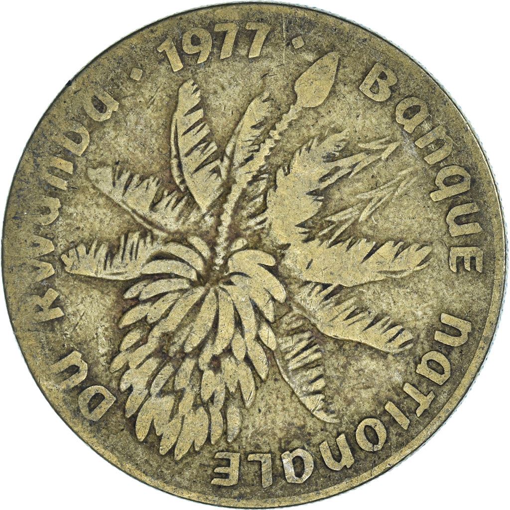 Rwanda | 20 Francs Coin | Banana Tree | Km:15 | 1977