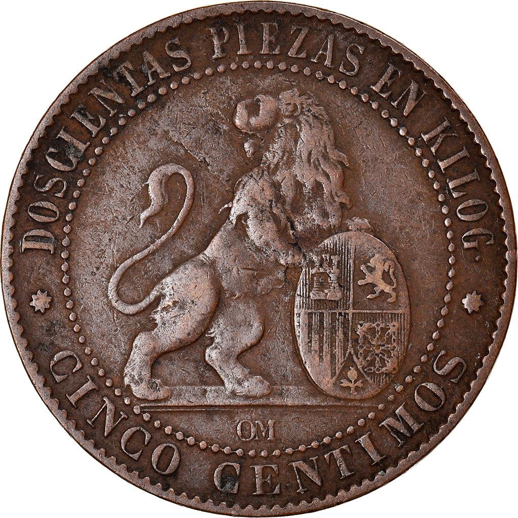Spain 5 Centimos Coin | Provisional Government | KM662 | 1870