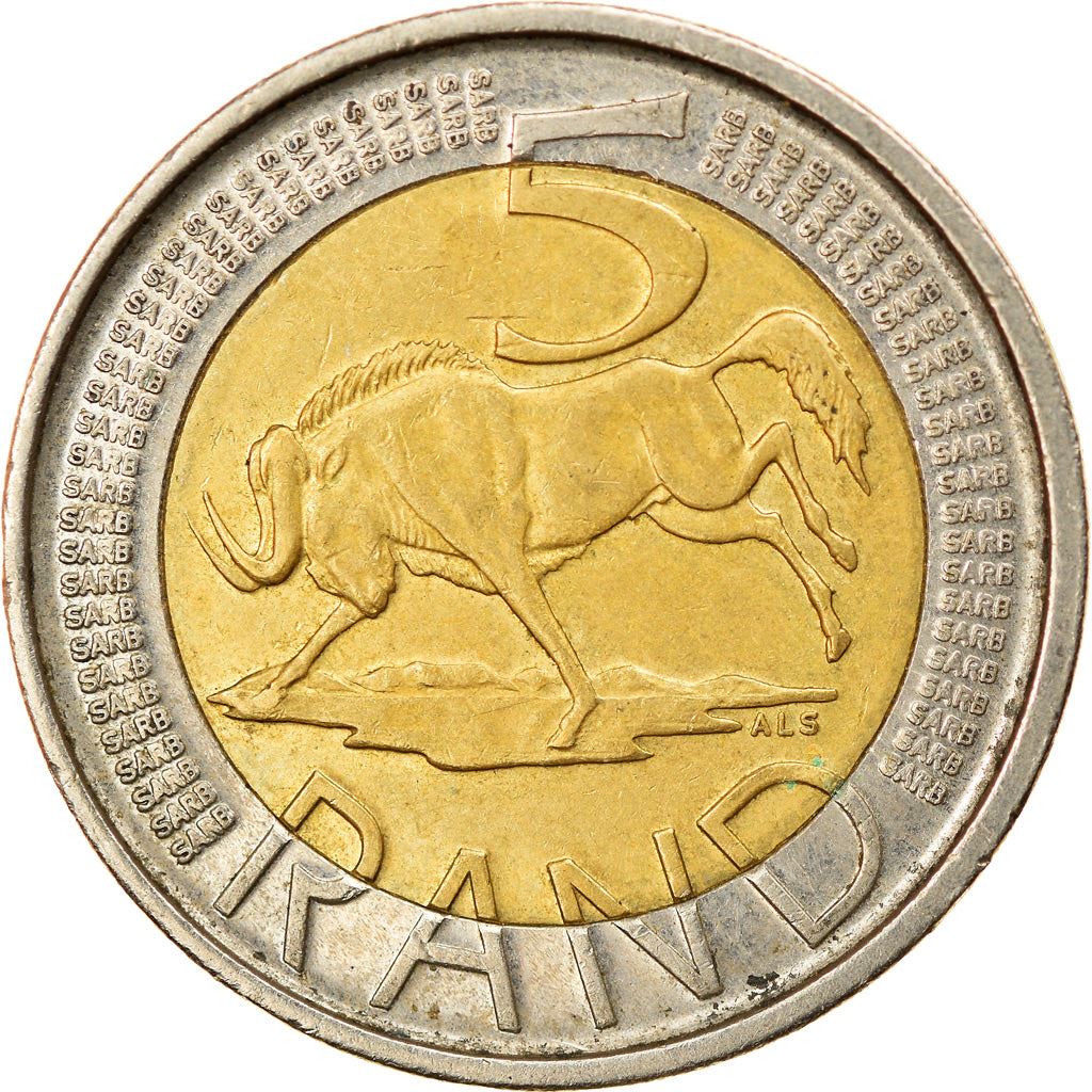 South Africa | 5 Rand Coin | Animals | Wildebeest | Gnu | Km:499 | 2010