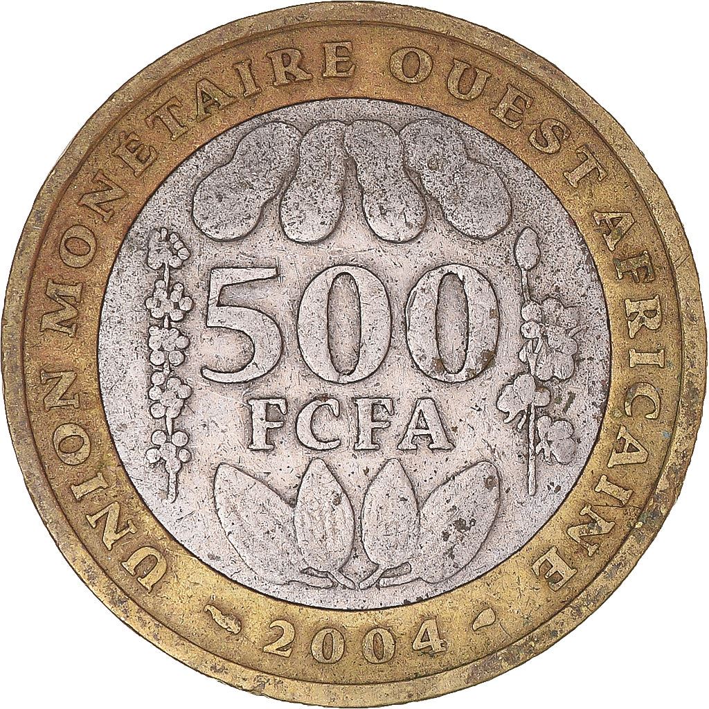 Western African States | 500 Francs Cfa Coin | Emblem of Central Bank | Nuts | Plants | Beans | Km:15 | 2003 - 2010