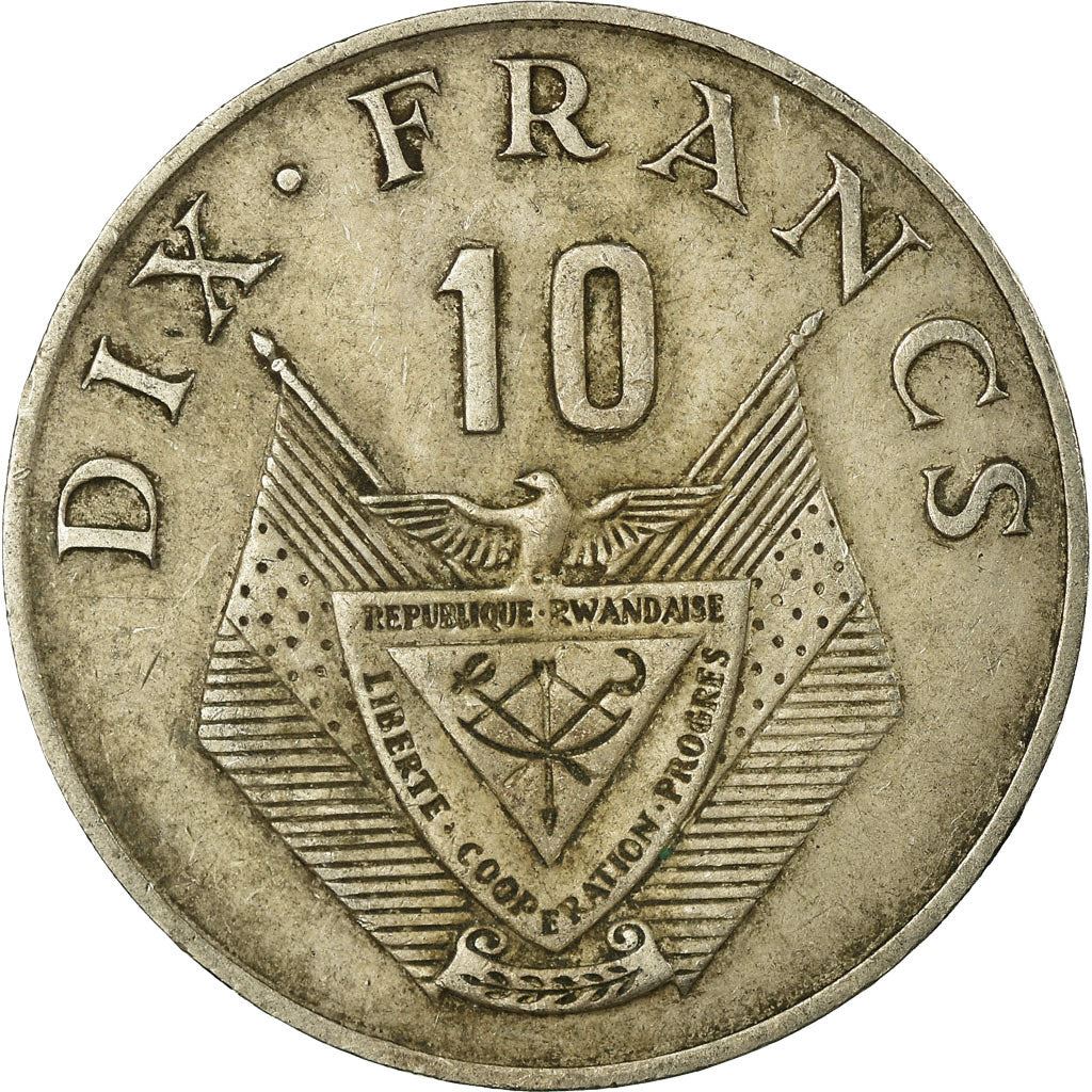 Rwanda | 10 Francs Coin | Coffee Plant | Km:14.1 | 1974