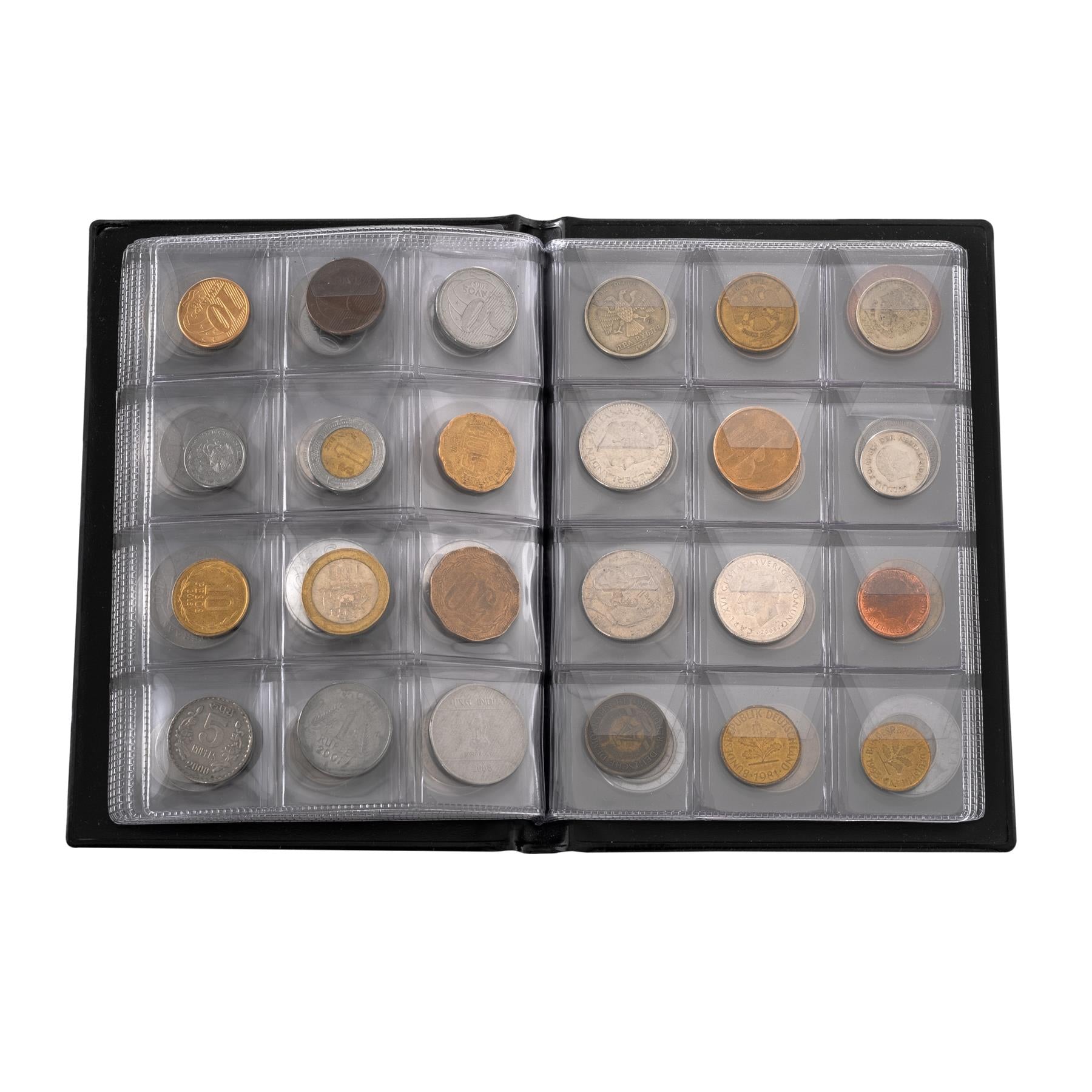 Coin Collection including Currency Album | Full Numismatic Book of Different Coins | 50 Unique Foreign Countries | Complete Coins Collections | Perfect Choice for Money Collectors