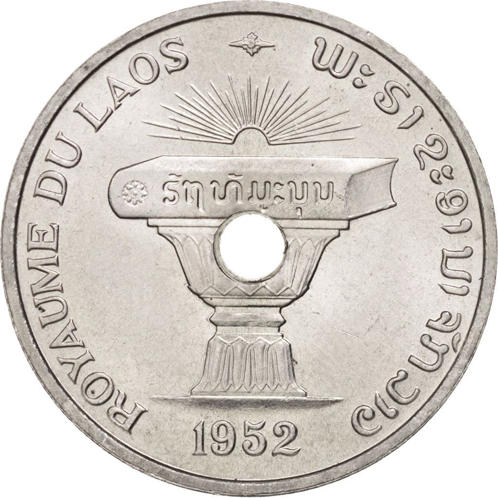 Laos | 50 Cents Coin | Constitution Book | Km:6 | 1952