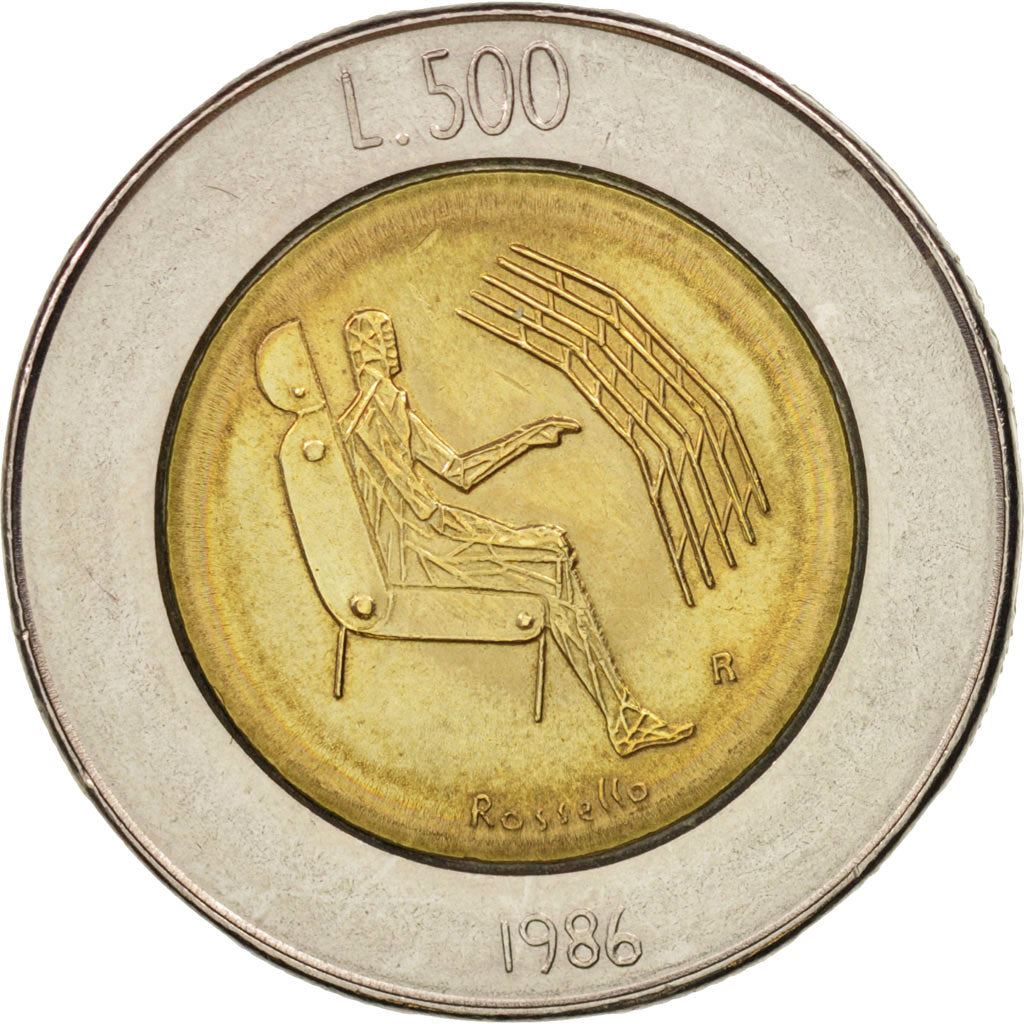 San Marino | 500 Lire Coin | Man with Computer | Km:195 | 1986