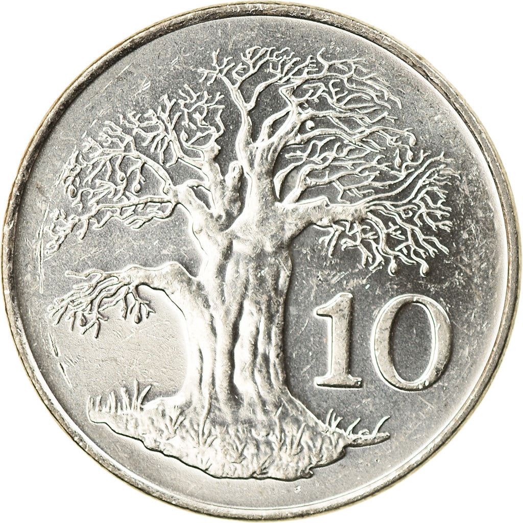 Zimbabwe | 10 Cents Coin | Baobab | Km:3A | 2001 - 2003