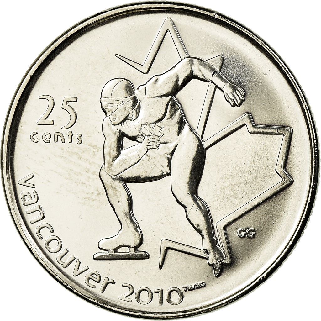 Canada | 25 Cents Coin | Nickel plated steel | Speed Skating | KM:842 | 2009