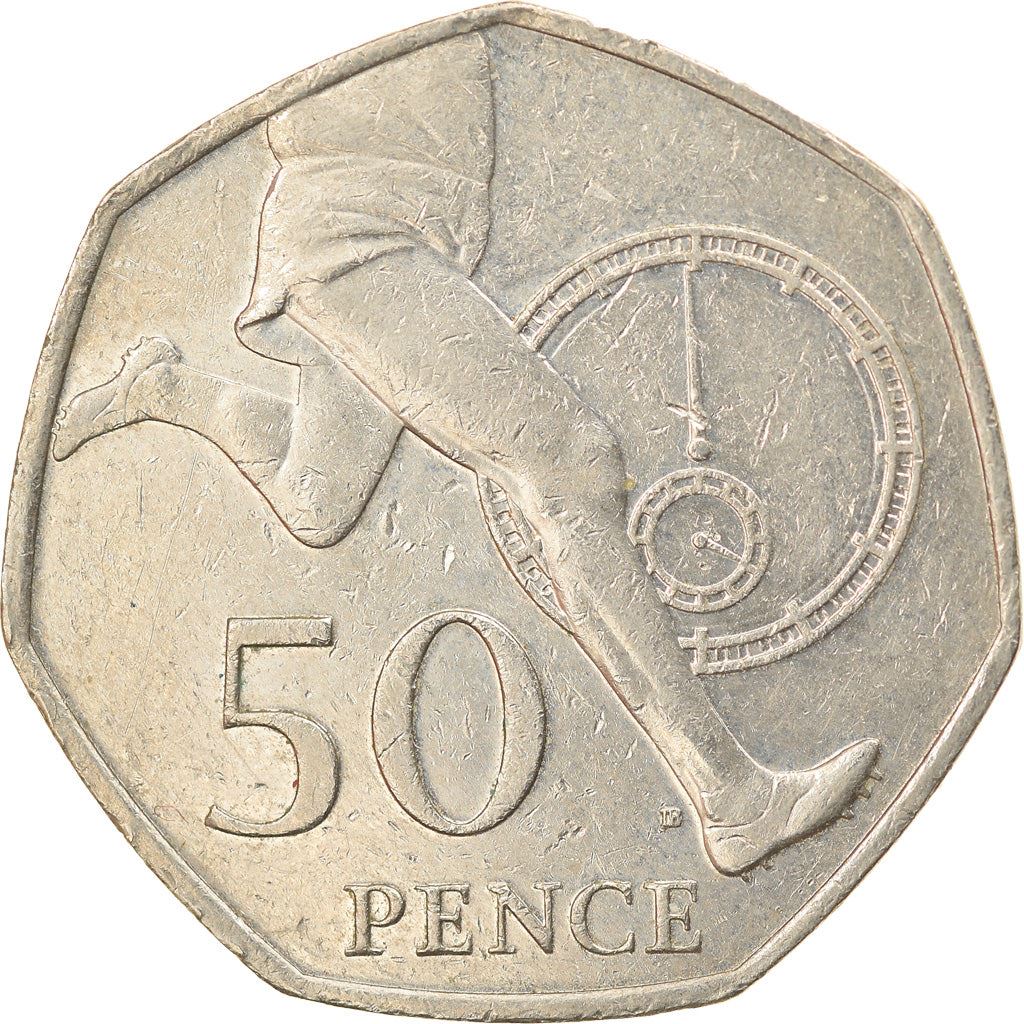 Regno Unito | Moneta da 50 Pence | Elizabeth II | Quarto ritratto | Miglio in quattro minuti | 2004 - 2009