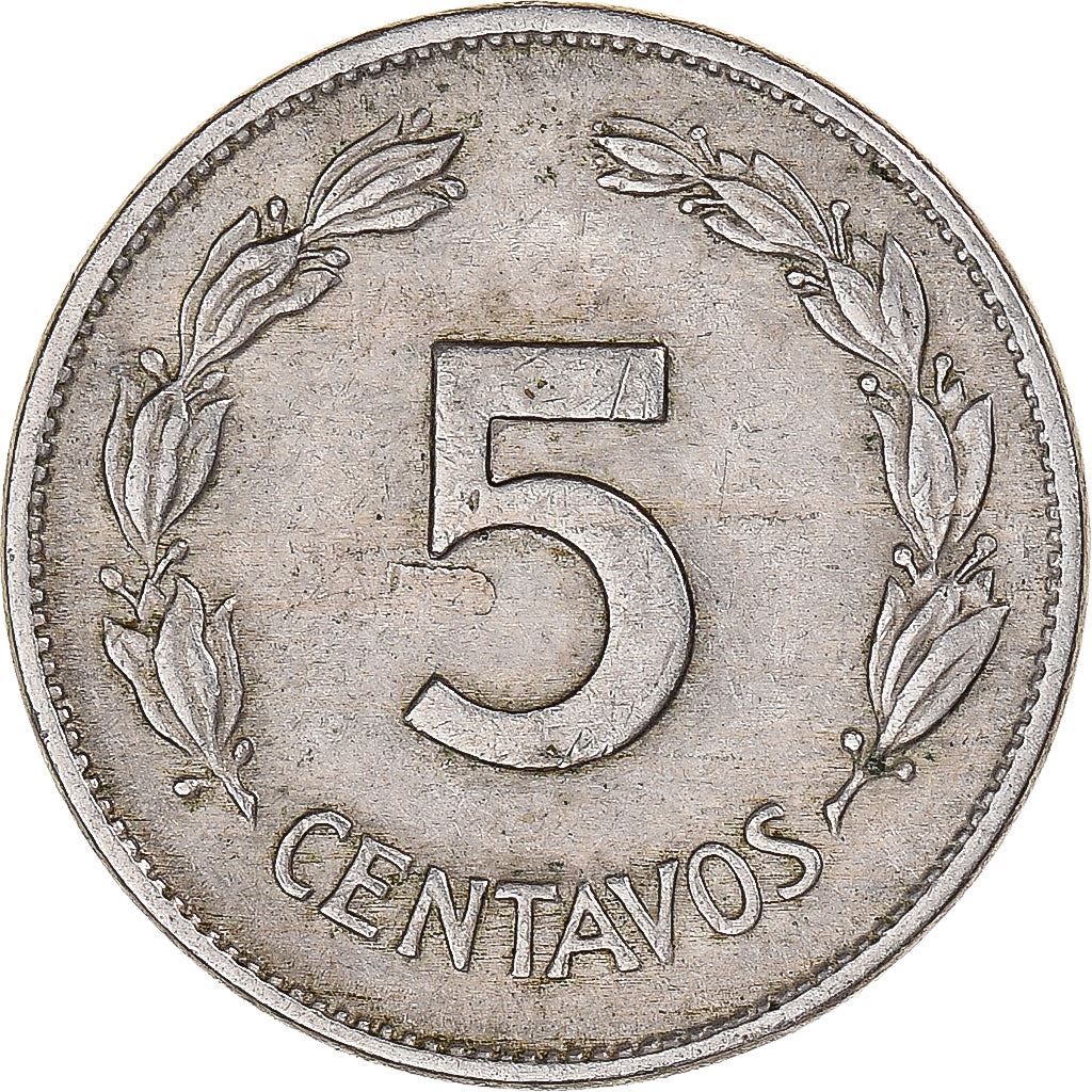 Ecuador | 5 Centavos Coin | Copper-nickel | Wreath | KM:75b | 1946