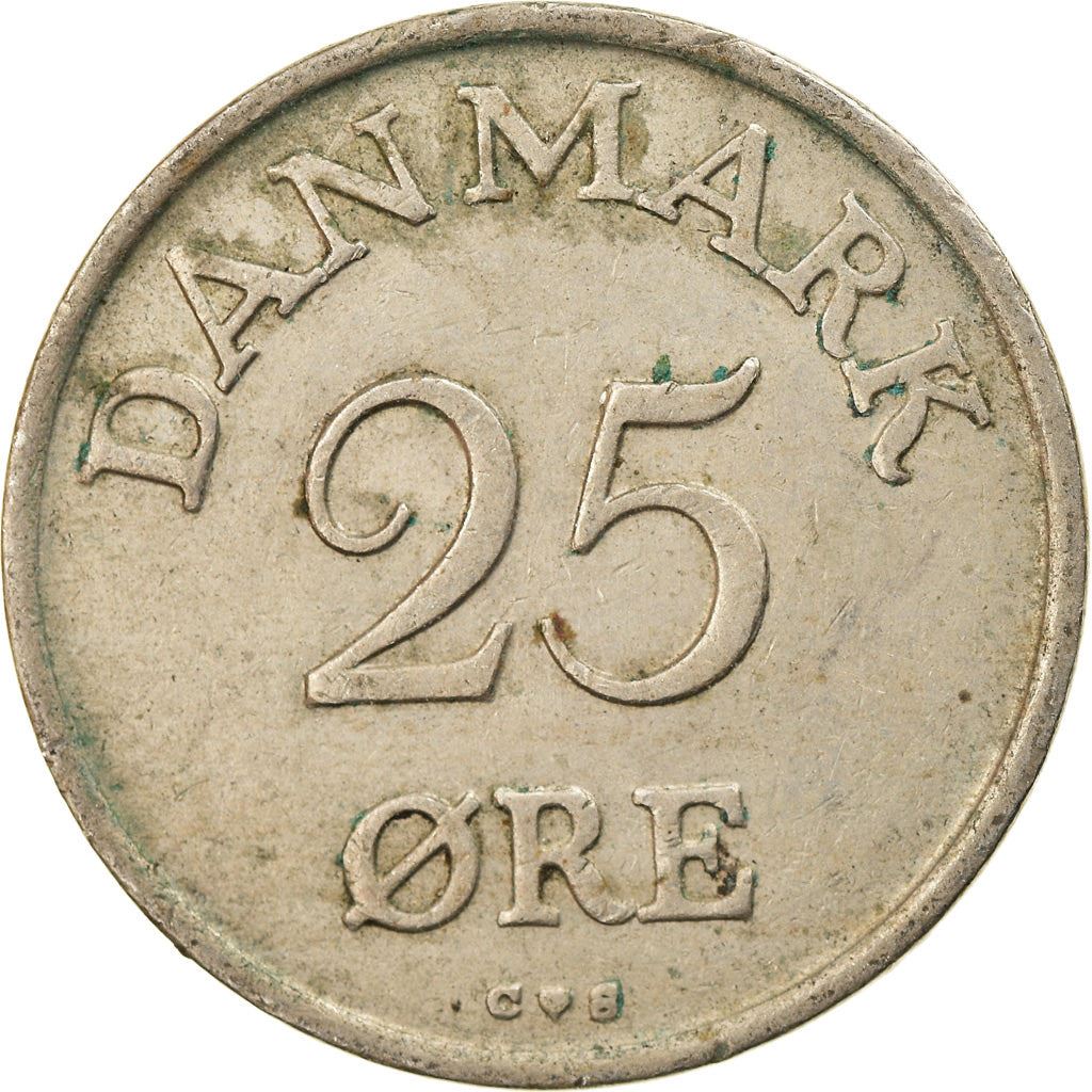 Denmark | 25 Ore Coin | Monogram | Km:842 | 1948 - 1960
