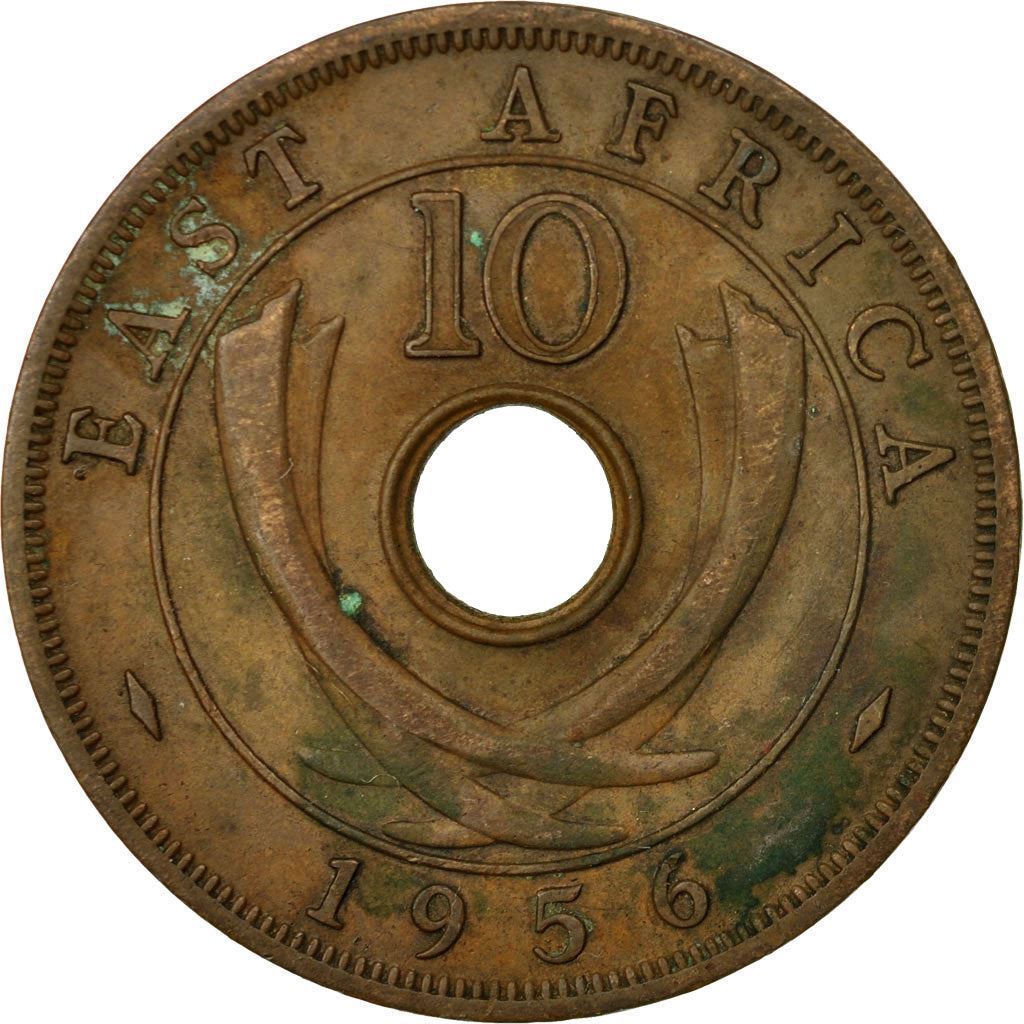East Africa | 10 Cents Coin | Crown | Tusks | Km:38 | 1956 - 1964