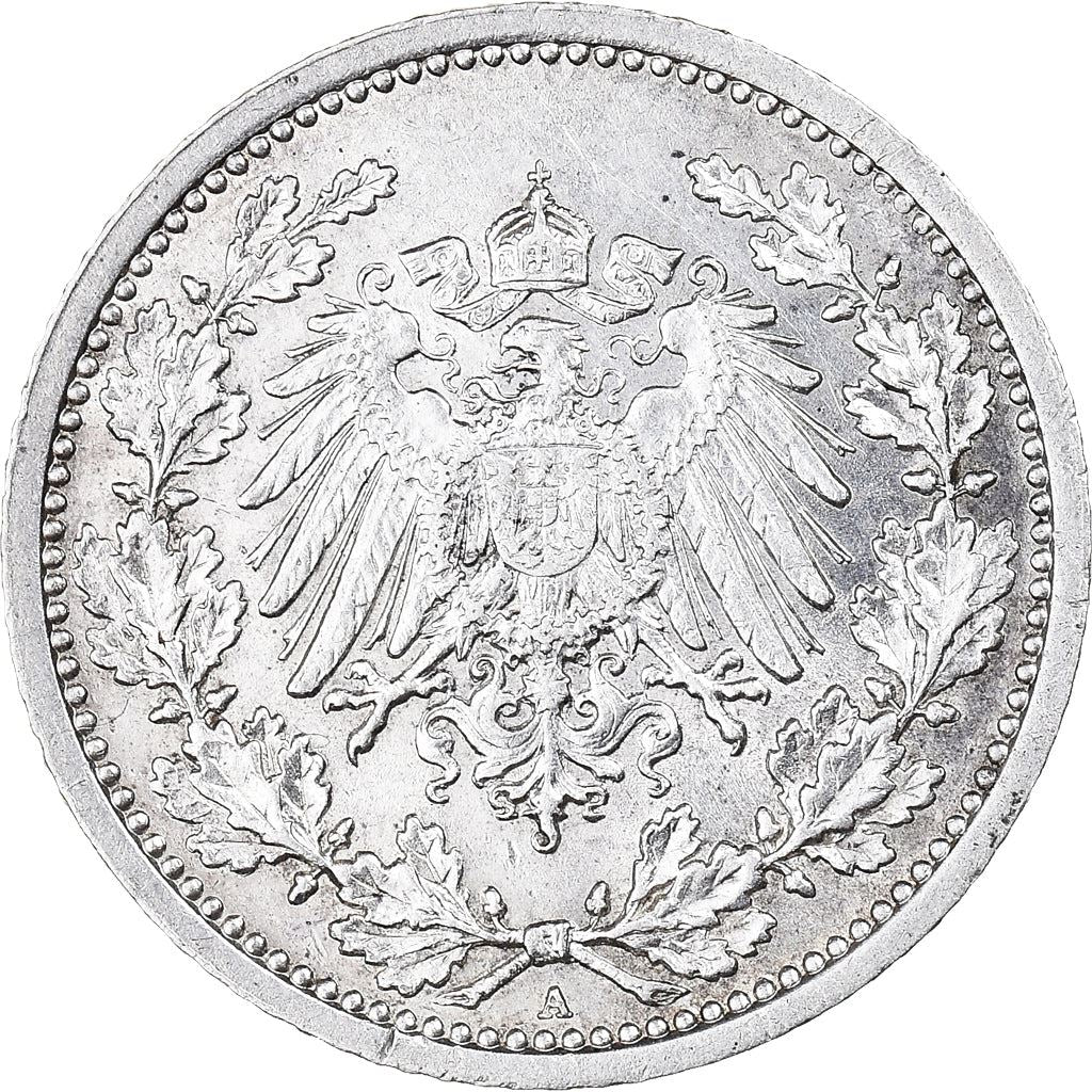 German Empire 1/2 Mark Coin | Deutsches Reich | Wilhelm II | Type 2 | KM17 | 1905 - 1919