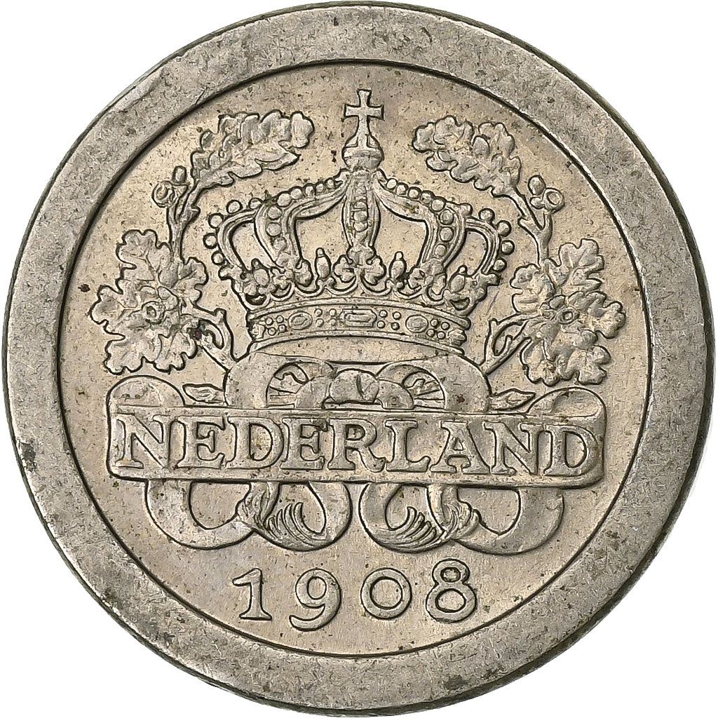Netherlands | 5 Cents Coin | Copper-nickel | Crown | Wreath | KM:137 | 1907-1909