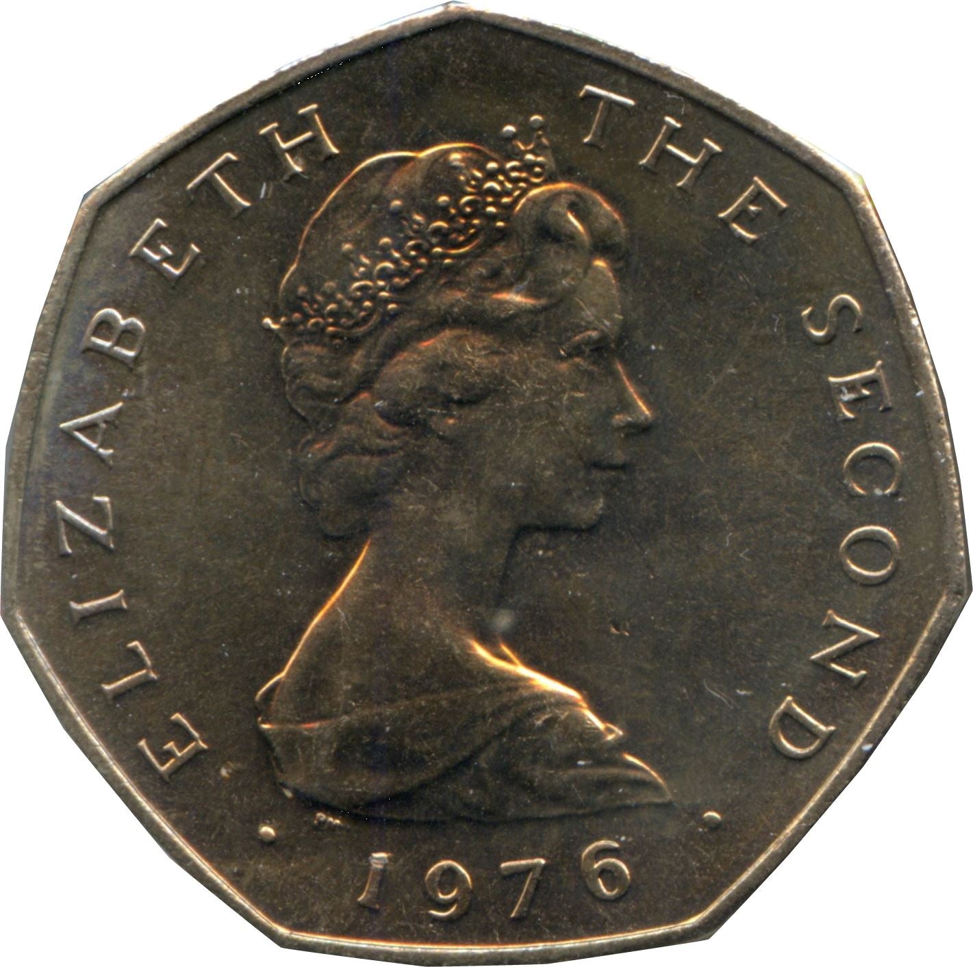 Isle of Man 50 Pence Coin | Queen Elizabeth II | KM39 | 1976 - 1979