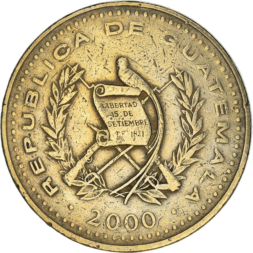 Guatemala | 1 Quetzal Coin | Stylized peace dove | Km:284 | 1999 - 2012