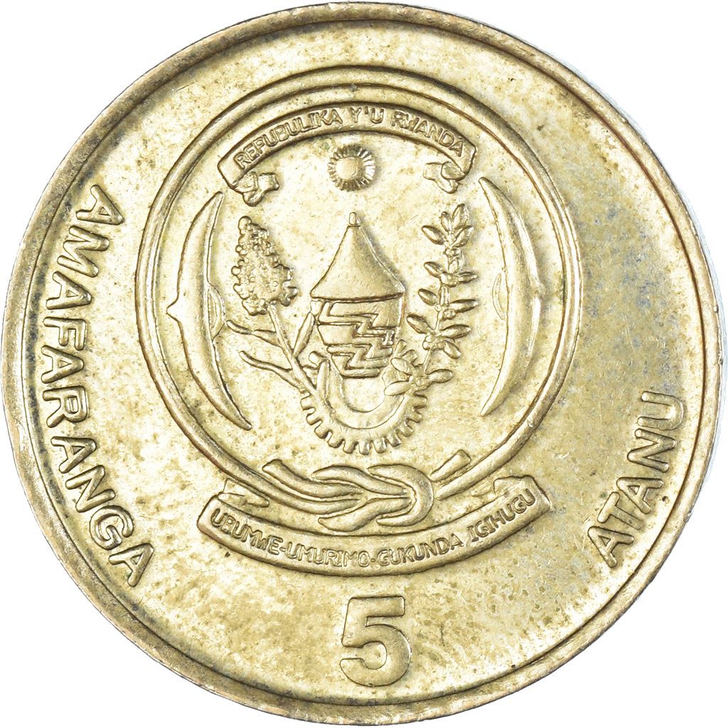 Rwanda | 5 Amafaranga Coin | Coffee Plant | Coffee Beans | Km:23 | 2003