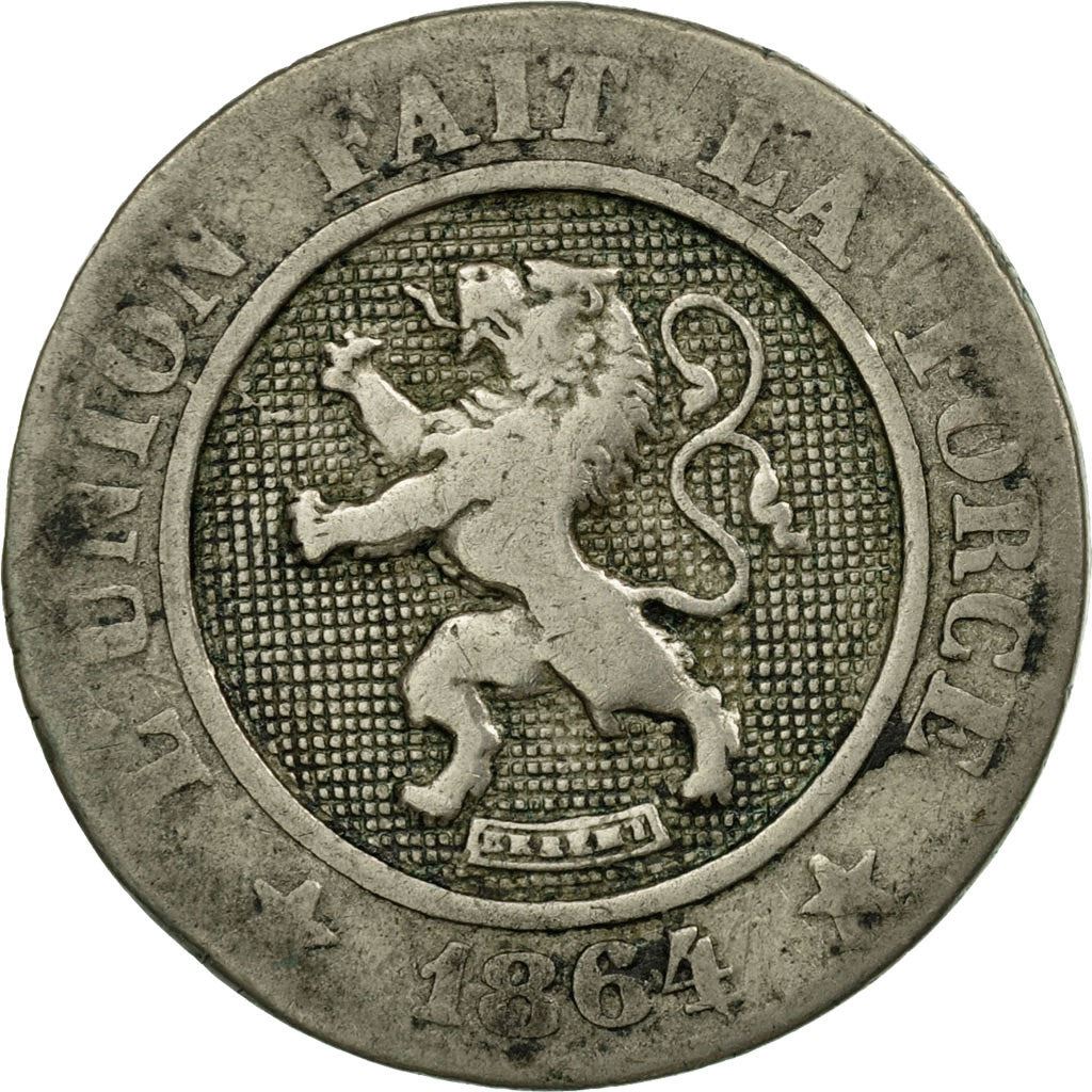 Belgien | 10 centimes-mønt | Léopold I | Kobbernikkel | KM:22 | 1861-1864
