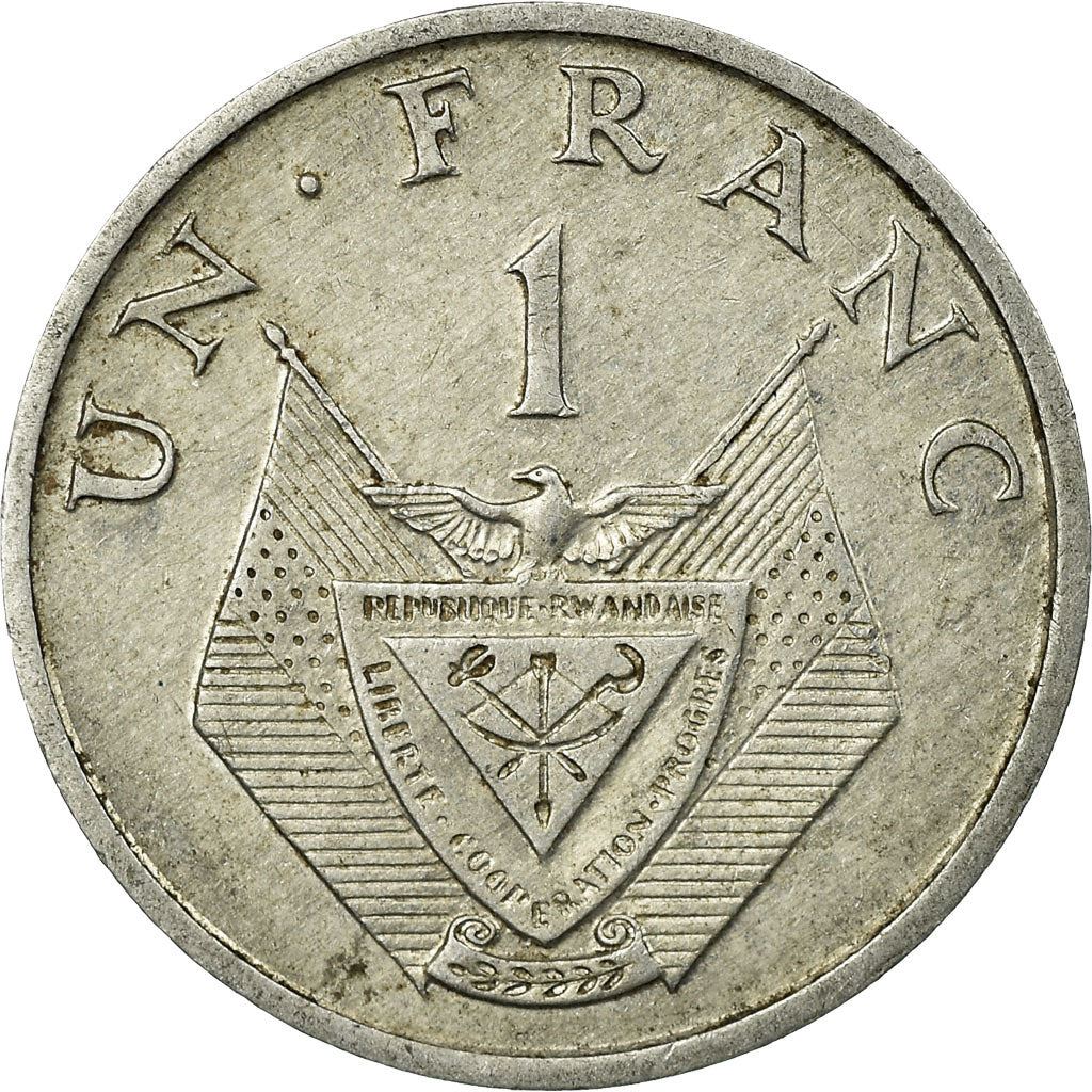 Rwanda | 1 Franc Coin | Millet Flower | Km:12 | 1974 - 1985