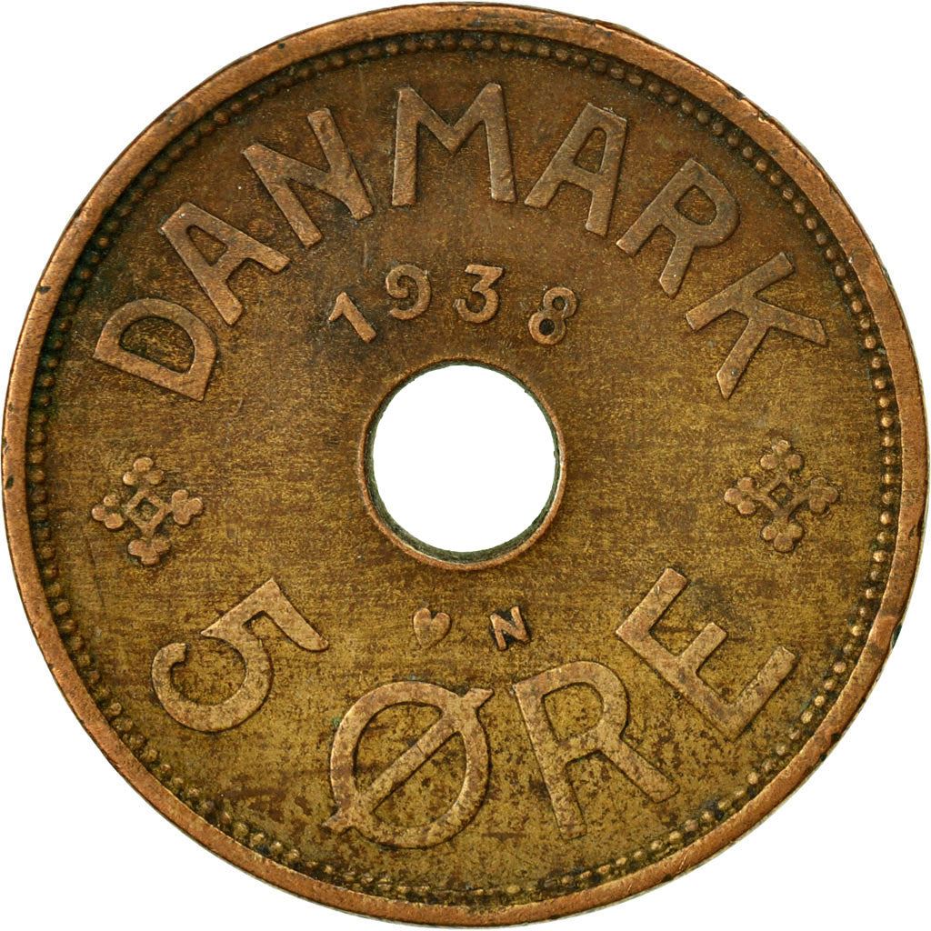 Denmark | 5 Ore Coin | Monogram | Km:828 | 1927 - 1940