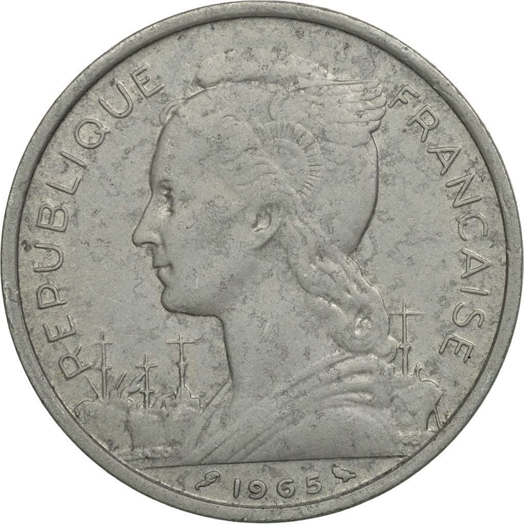 French Somaliland | 5 Francs Coin | Marianne | Waterbuck | Km:10 | 1959 - 1965