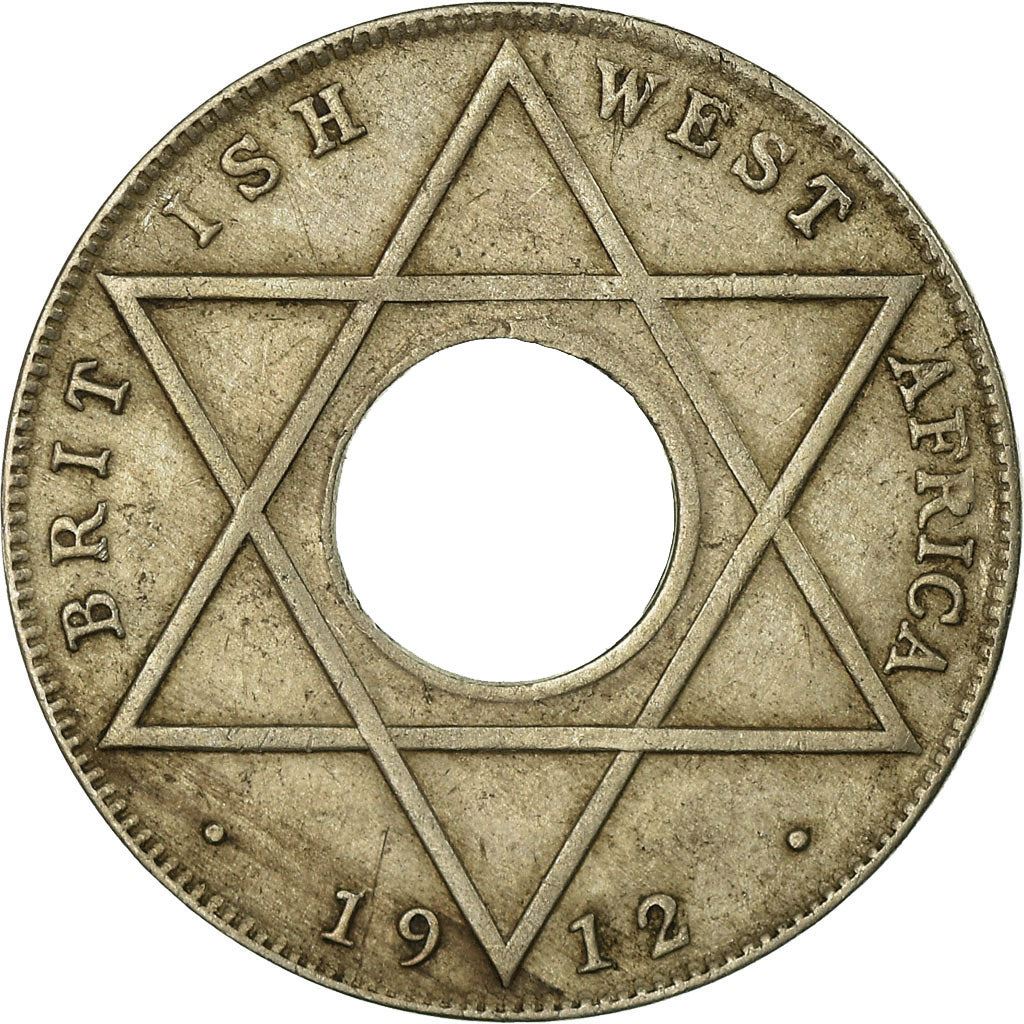 British West Africa | 1/10 Penny Coin | Crown | Hexagram | Km:7 | 1912 - 1936