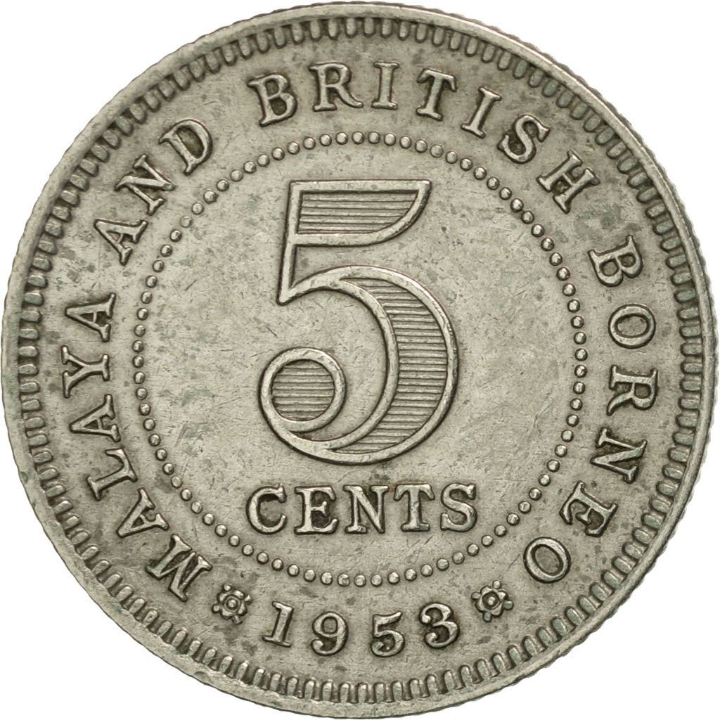 Malaya and British Borneo | 5 Cents Coin | Elizabeth II | Km:1 | 1953 - 1961