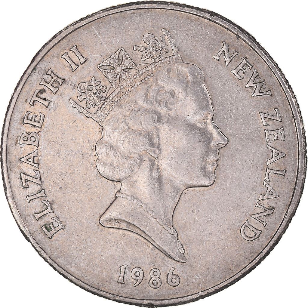 New Zealander 50 Cents Coin | Queen Elizabeth II | Captain James Cook | HMS Endeavour | KM63 | 1986 - 1998