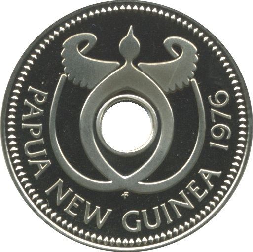 Moeda da Papua Nova Guiné Papua-Nova-Guiné 1 Kina | Isabel II | Crocodilo | KM6 | 1975 - 1999