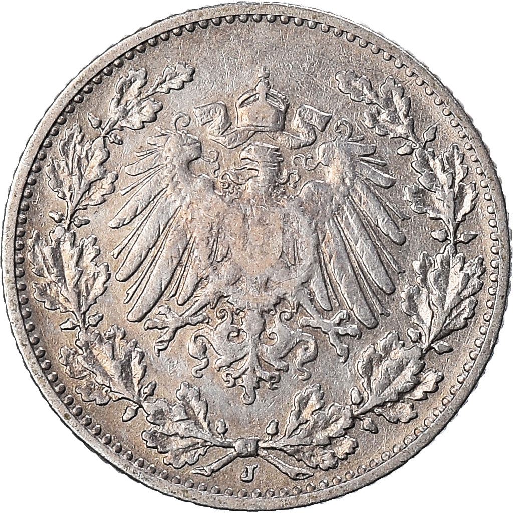 German Empire 1/2 Mark Coin | Deutsches Reich | Wilhelm II | Type 2 | KM17 | 1905 - 1919