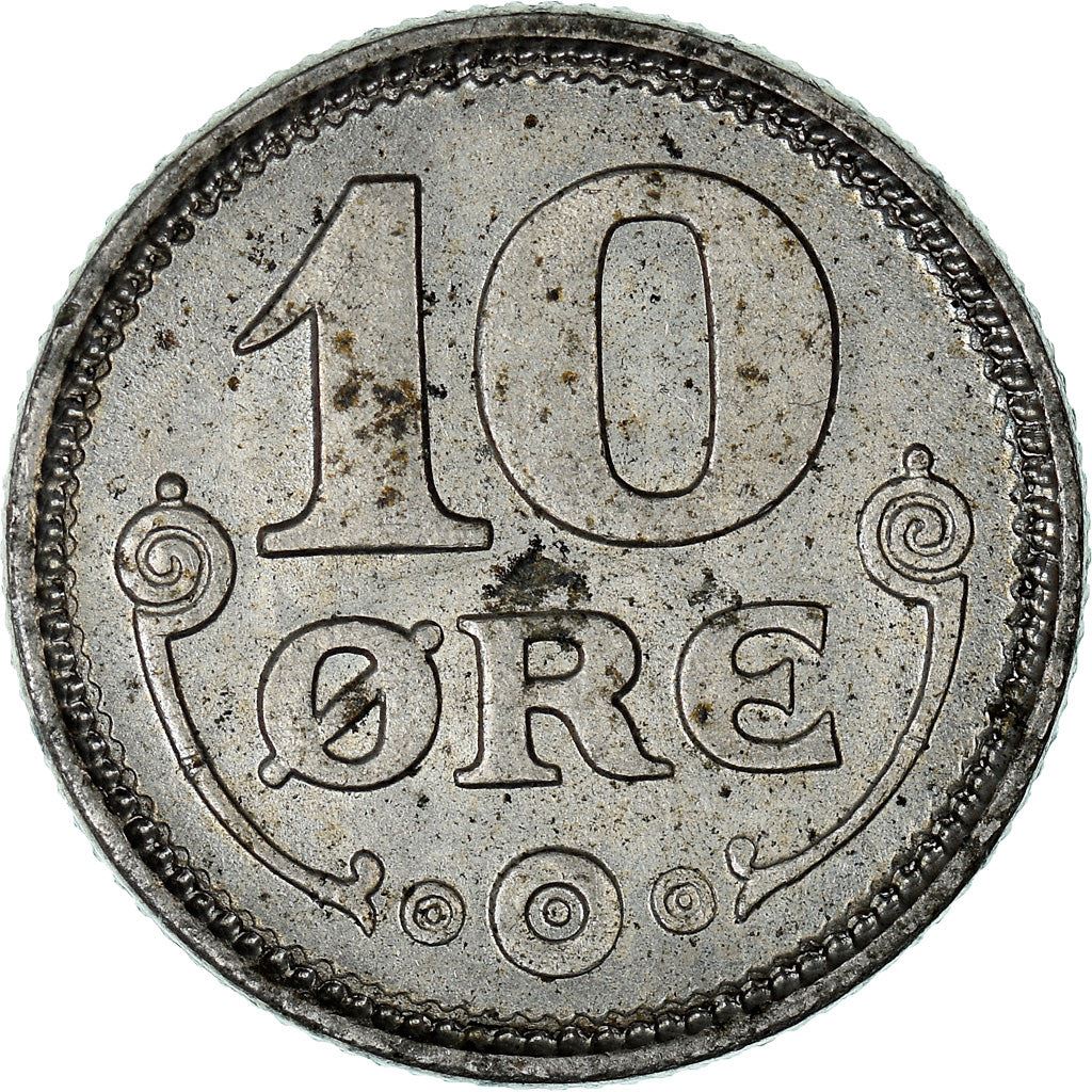 Denmark | 10 Ore Coin | Monogram | KM:818.2a | 1920 - 1923