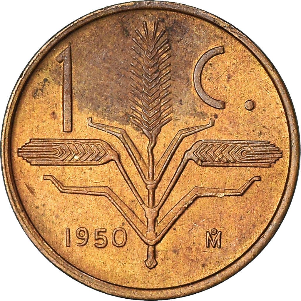 Mexico 1 Centavo Coin | National Mexico arms | Wheatear | KM417 | 1950 - 1969