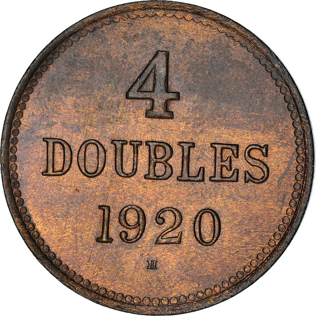 Guernsey 4 Doubles Coin | KM13 | 1914 - 1949