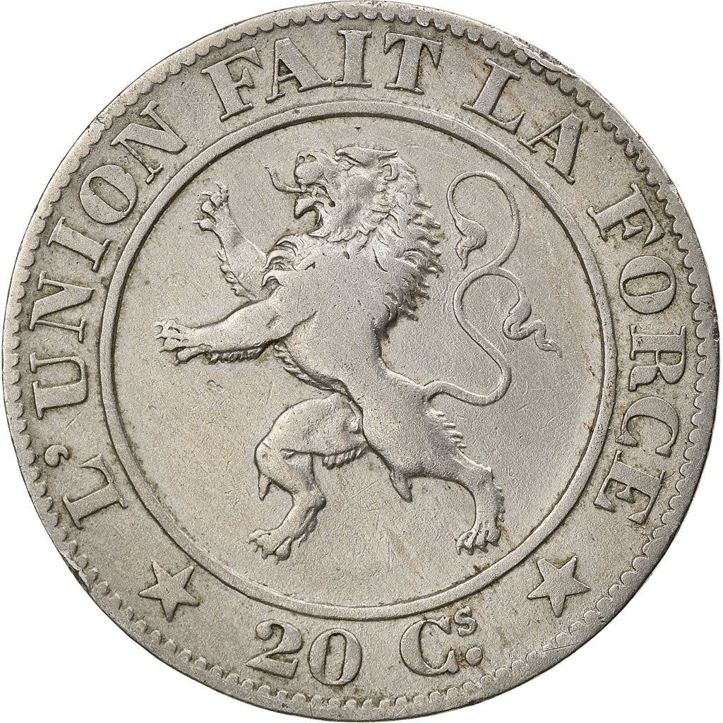 Belgian | 20 Centimes Coin | Leopold I | Lion | Star | KM20 | 1860 - 1861