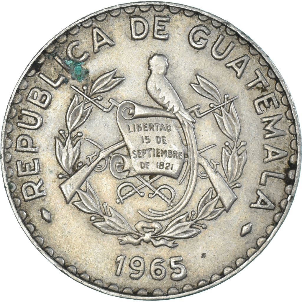 Guatemala | 25 Centavos Coin | Native bust | Km:268 | 1965 - 1966
