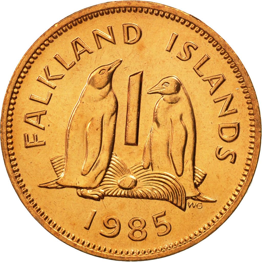Falkland Islands | 1 Penny Coin | Gentoo Penguins | Km:2 | 1974 - 1992