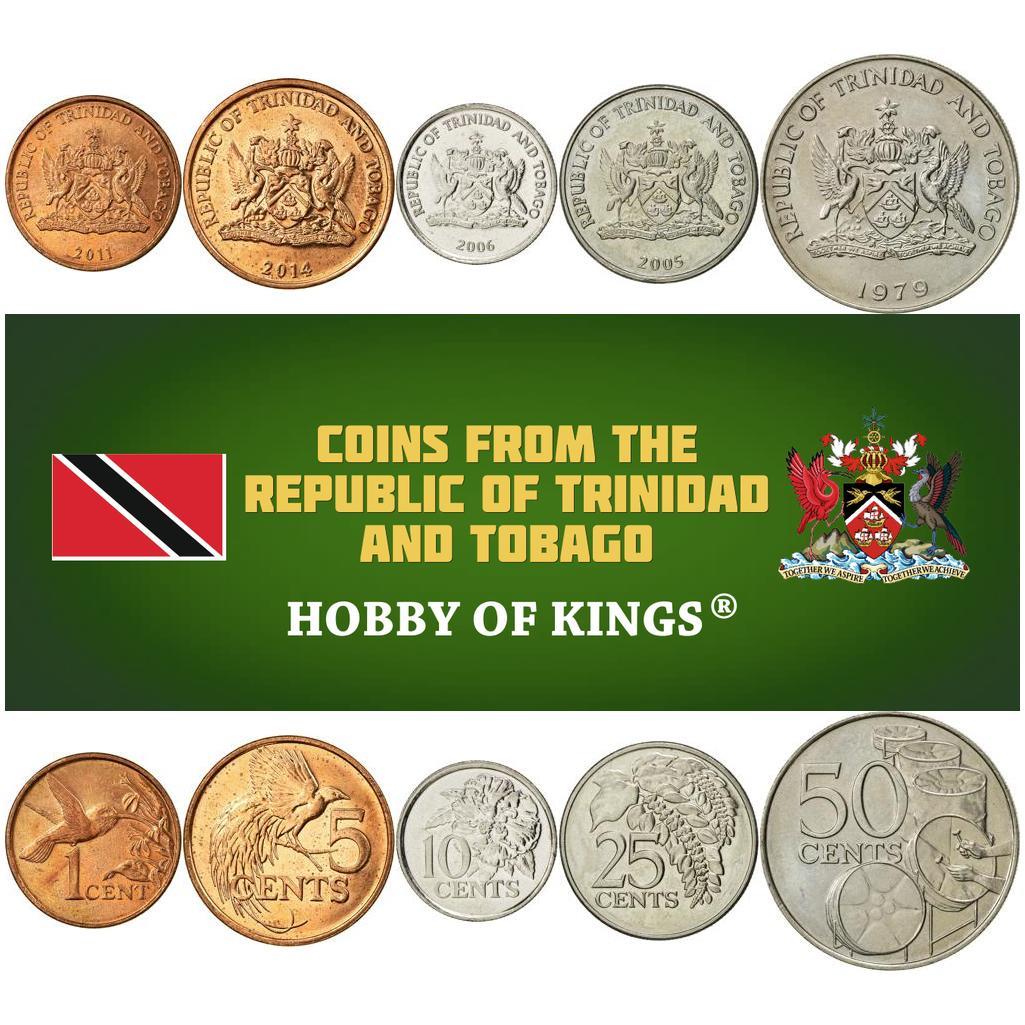 Trinidad and Tobago | 5 Coin Set | 1 5 10 25 50 Cents | 1976 - 2016