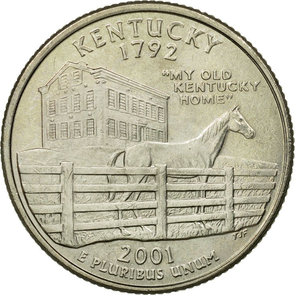 United States | 1/4 Dollar Coin | Kentucky | Km:322 | 2001