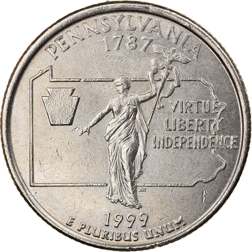 United States | 1/4 Dollar Coin | Pennsylvania | Km:294 | 1999