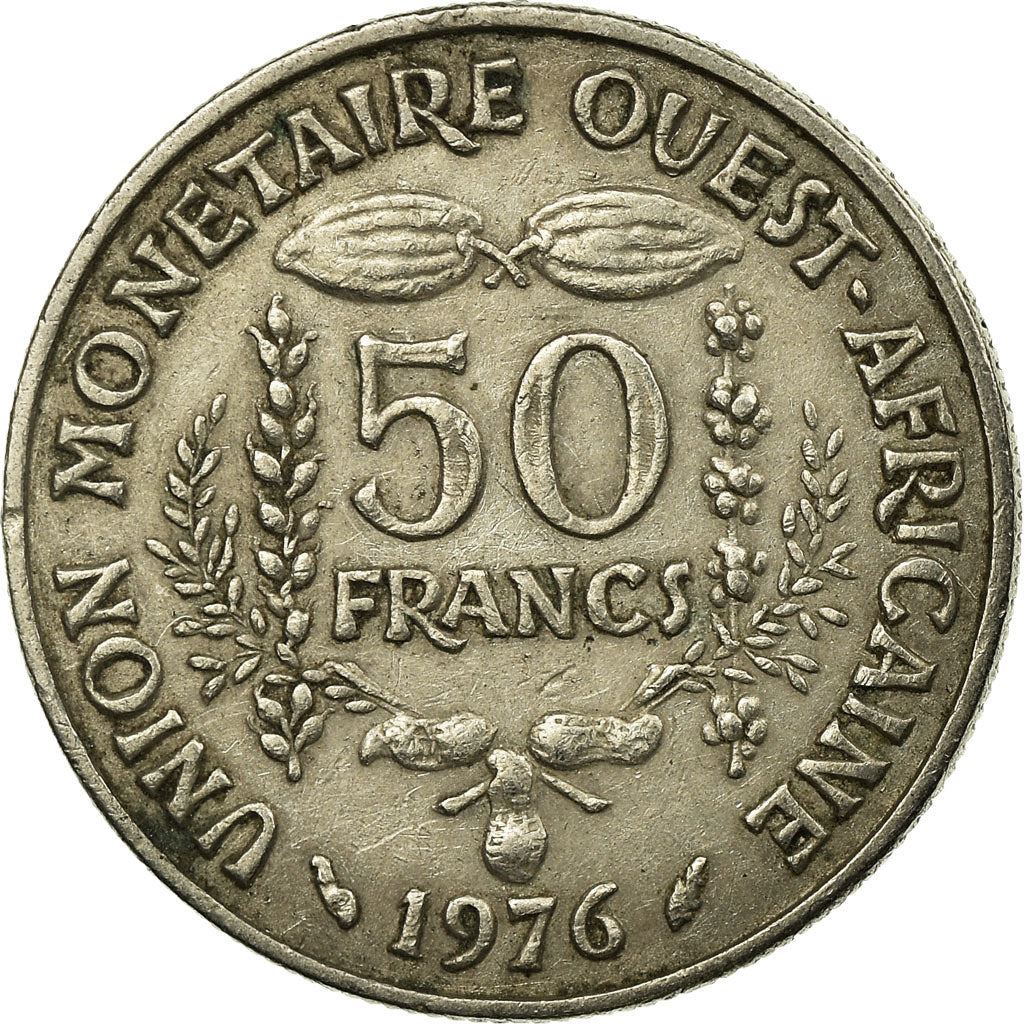 Western African States | 50 Francs Cfa Coin | Emblem of Central Bank | Beans | Grains | Nuts | Km:6 | 1972 - 2011