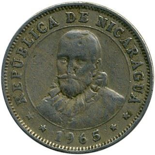Nicaragua | 10 Centavos Coin | Explorer | Sun | Volcanos | Km:17.2 | 1962 - 1965