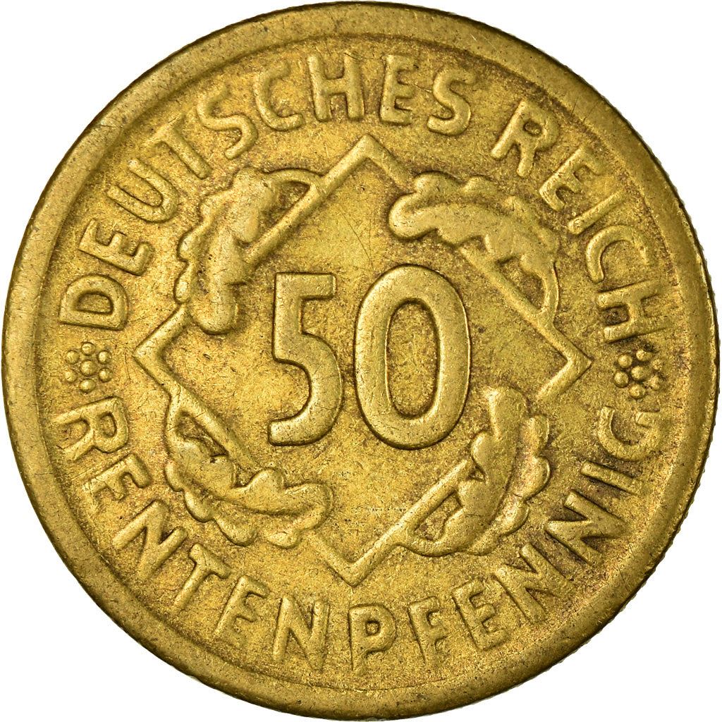 Germany | 50 Rentenpfennig Coin | Aluminium bronze | KM:34 | 1923 - 1924