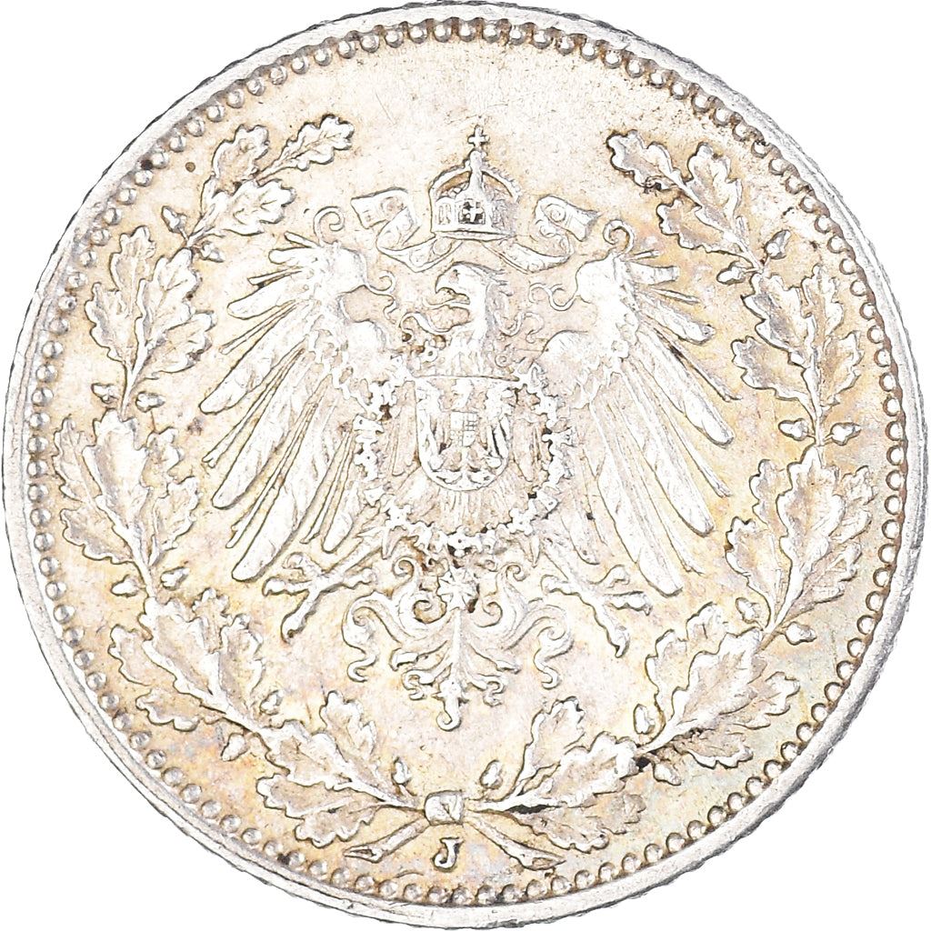 German Empire 1/2 Mark Coin | Deutsches Reich | Wilhelm II | Type 2 | KM17 | 1905 - 1919