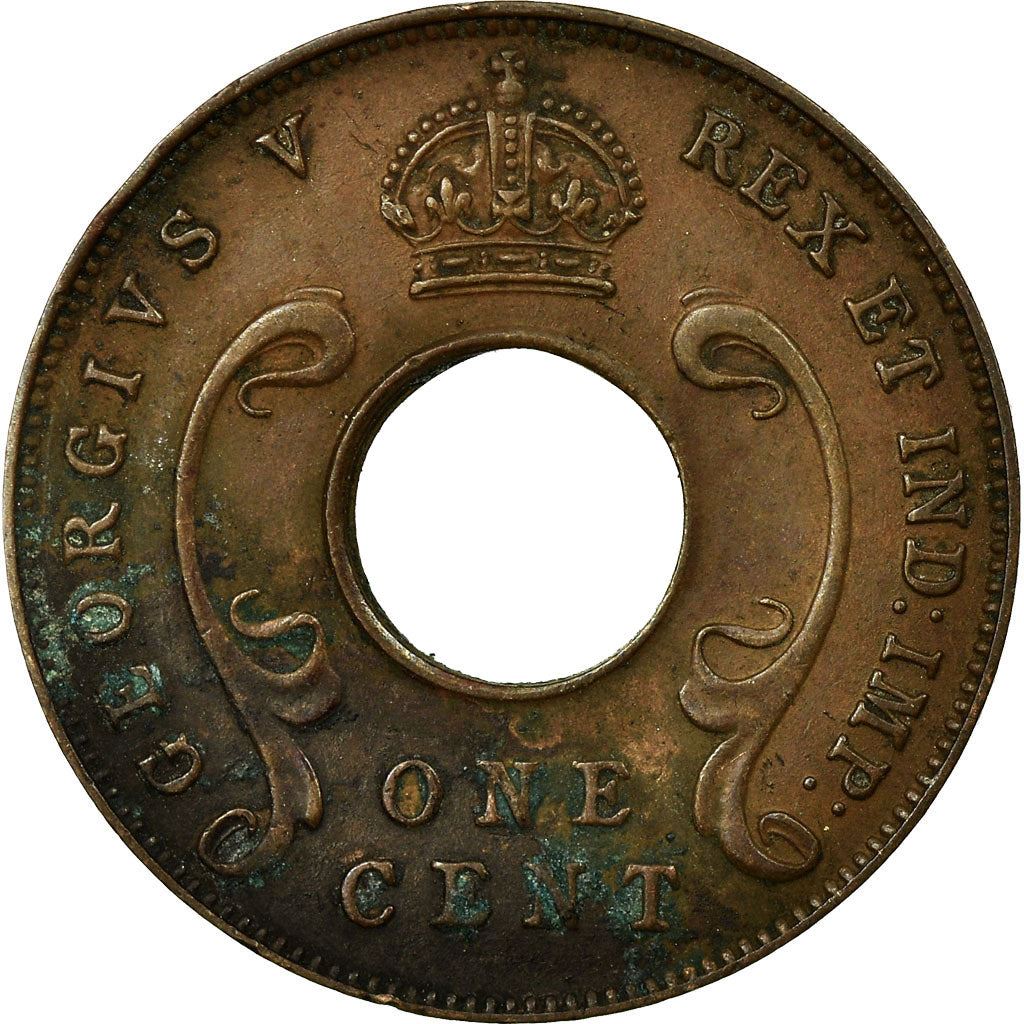 East Africa | 1 Cent Coin | Crown | Tusks | Km:22 | 1922 - 1935