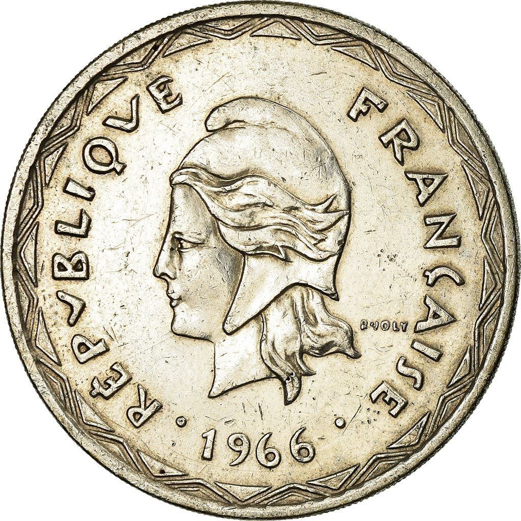 New Hebrides | 100 Francs Coin | Marianne | Bisj Totem Pole | Km:1 | 1966