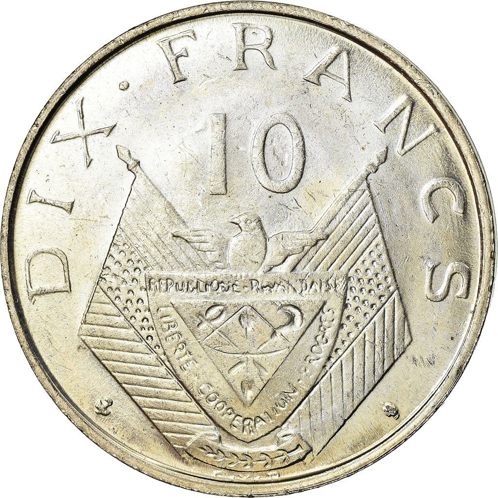 Rwanda | 10 Francs Coin | Grégoire Kayibanda | Km:7 | 1964