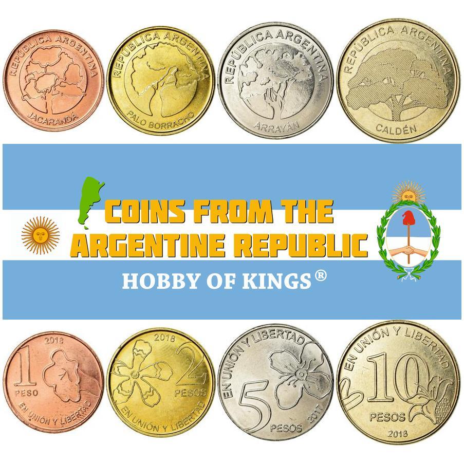 Argentina | 4 Coin Set | 1 Peso 2 5 10 Pesos | 2017 - 2020