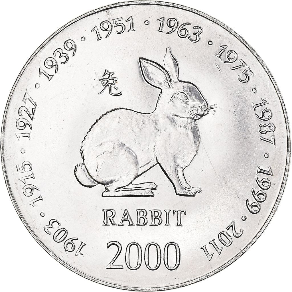 Somalia | 10 Shillings Coin | Rabbit | Chinese Zodiac | Km:93 | 2000