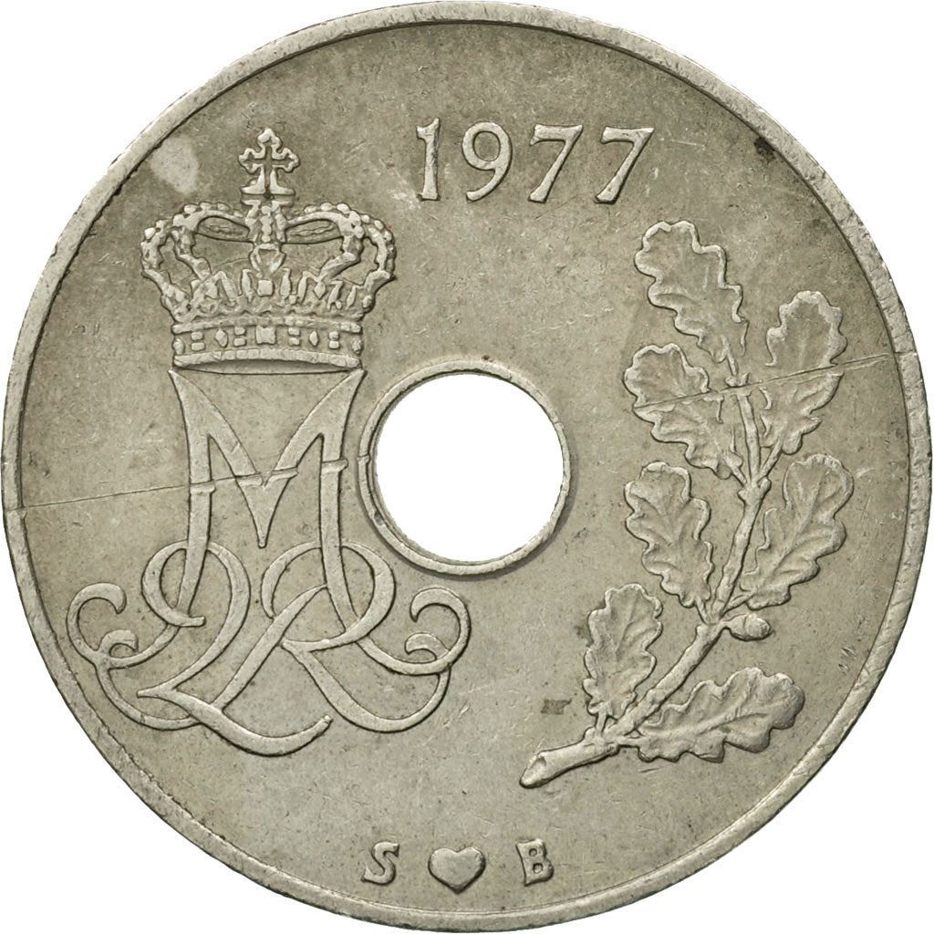 Denmark | 25 Ore Coin | Monogram | Km:861 | 1973 - 1988