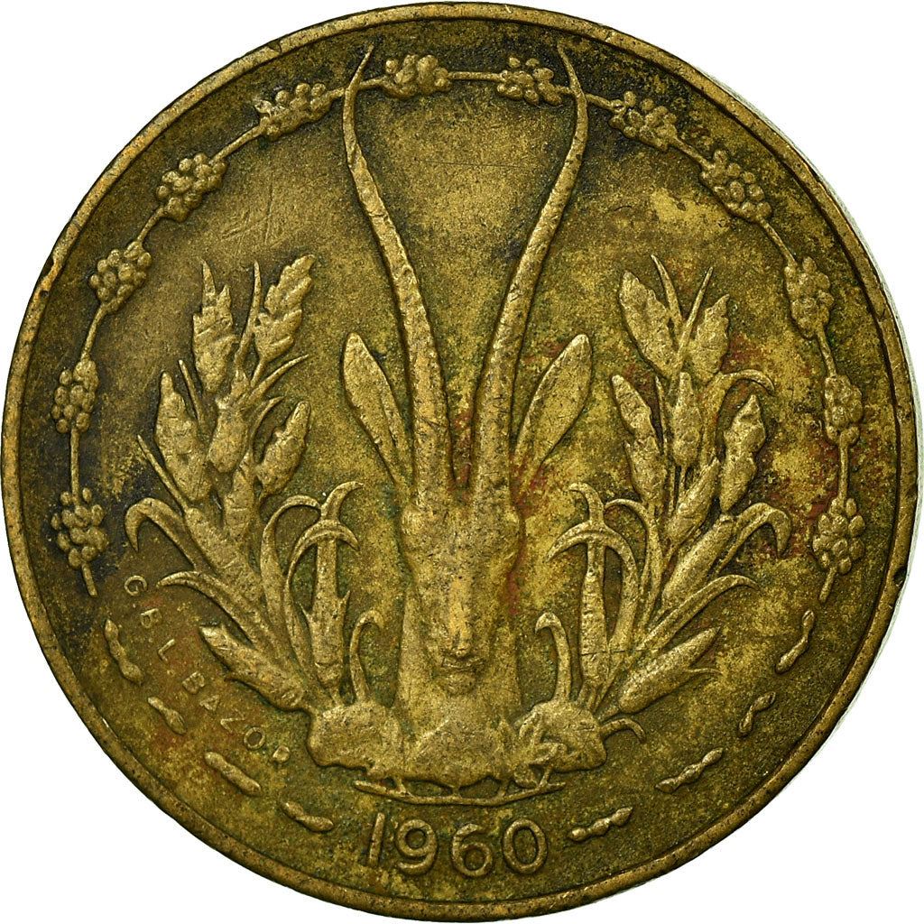 Western African States | 5 Francs Cfa Coin | Emblem of Central Bank | Gazelle | Km:2 | 1960