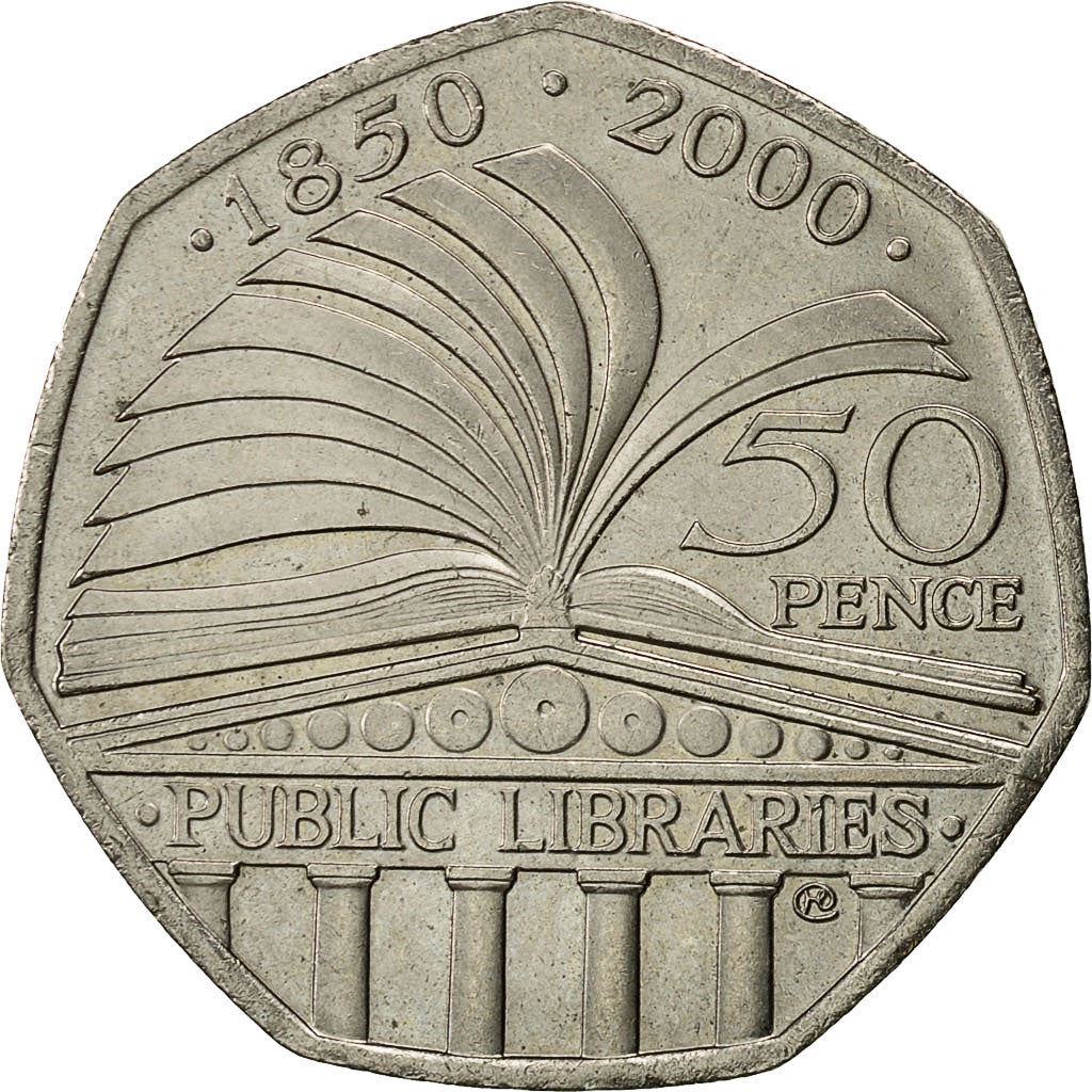 United Kingdom | 50 Pence Coin | Public Libraries | Km:1004 | 2000 - 2009