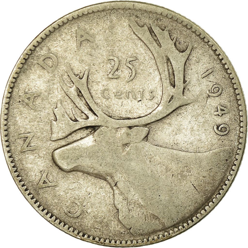 Canada | 25 Cents Coin | Silver | KM:44 | 1948-1952